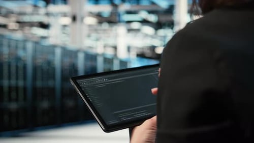 Using Coding Application Tablet and Programmer in Data Center