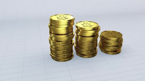 A Pile Of Usd Gold Coins V5