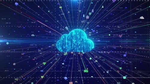 Futuristic Cloud Computing Network Connection with Data Flow