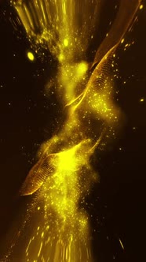 Shimmering Golden Particle Wave Background