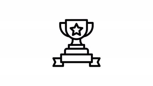 trophy line icon animation