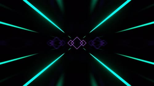 Turquoise And Purple Strobe Neon Rhythm Tunnel Background Vj Loop In 4K