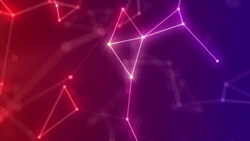 Abstract Neon Network Loop Background with Glowing Connections