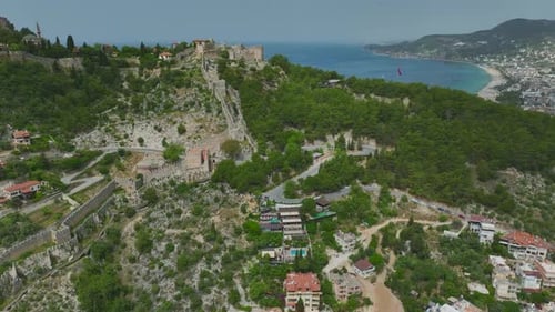 Aerial Video of Team Athletes Climbing Fortress Trail