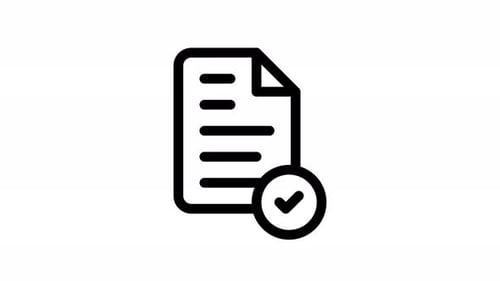 Minimalist Document with Checkmark Icon Animation
