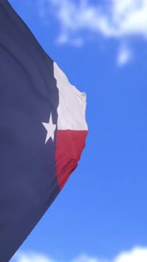 Le drapeau de l'État du Texas flotte fièrement sur un ciel bleu éclatant