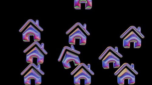 House Icone Transition 3D irisée