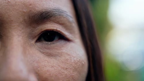Close-Up of Woman's Eye with Tear