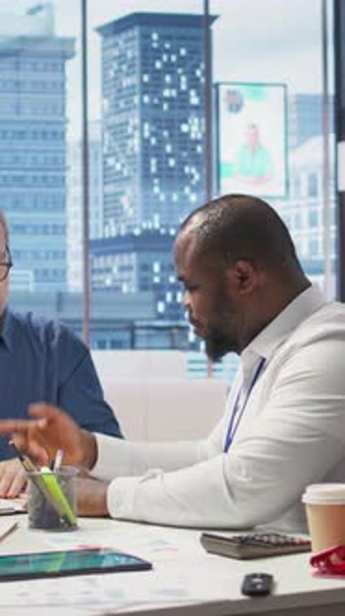 People Meeting in Modern Bright Office Setting