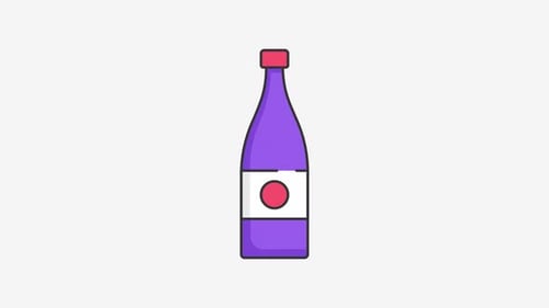 Bouncing Flat Design Beverage Bottle Animation Loop