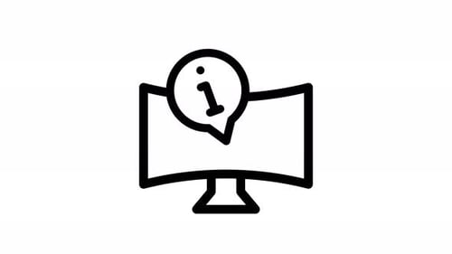 Animated Information Icon on Monitor Screen