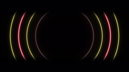 Animated Neon Concentric Circles Looping Background