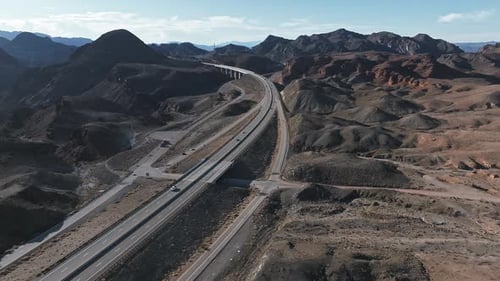 Famous Sunny American Desert Highway Road Near Las Vegas