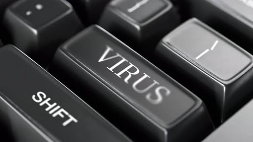 Distribution of malware. Infection with a computer virus. Cyberwar.
