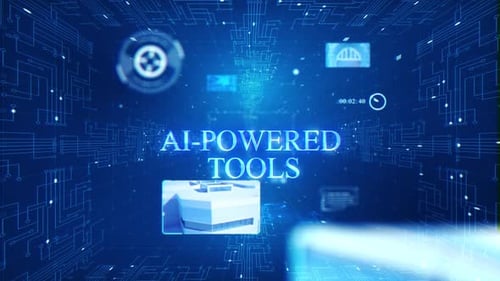 AI Powered Tools Reveal in Futuristic Digital Tunnel