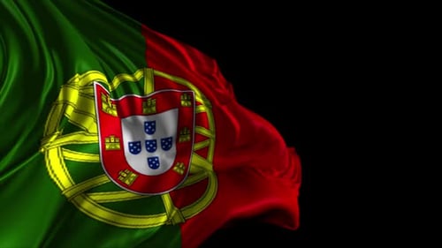 Realistic Waving Portugal Flag Seamless Loop