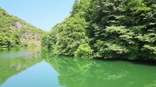 lake nature drone shot