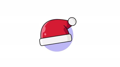 Animated Christmas Santa Hat Icon