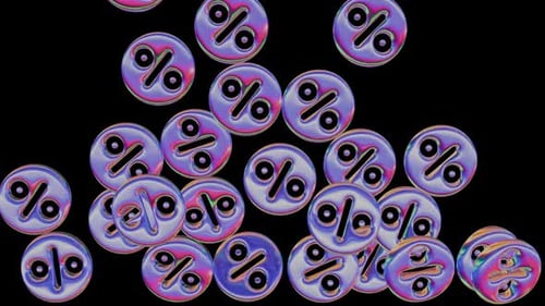 Iridescent Percentage Drop Animation