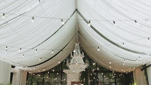 Light Bulbs Garland and Chandelier Electric Bulbs Glow in the Tent Wedding Tent Ceiling Wedding