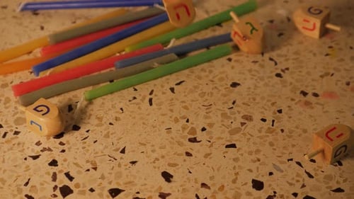 Spinning Dreidel for Hanukkah Celebration