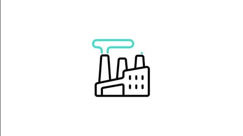 Animated Minimalist Factory Icon With Smoke