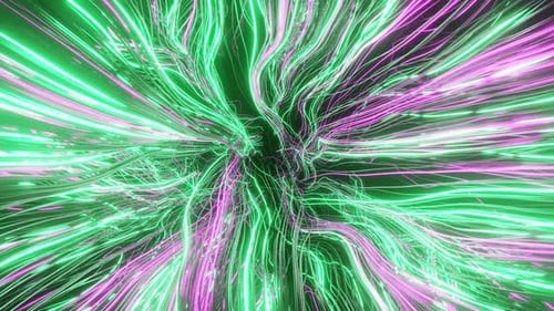Futuristic Neon Energy Lines Abstract Background Loop