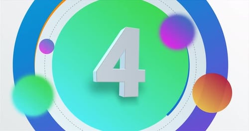 Modern Digital Countdown Timer with Abstract Circles