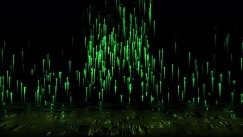 Green Particles Lines