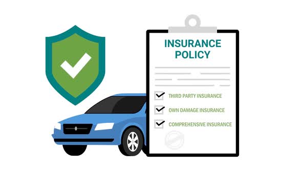 Car Insurance Policy and Coverage Animation, Backgrounds Motion ...