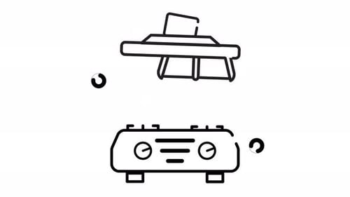 Animated Kitchen Hood and Stove Steaming Icon