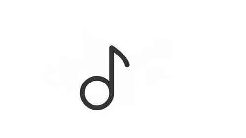 Rotating Music Note Icon Flat Design Animation