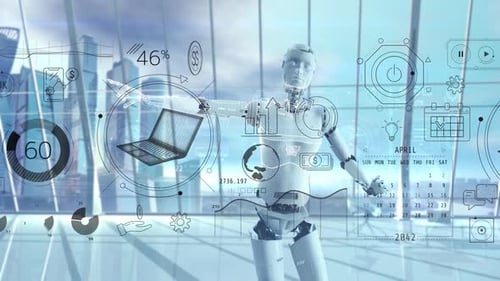 Android et Infographies sur l'arrière-plan du bureau