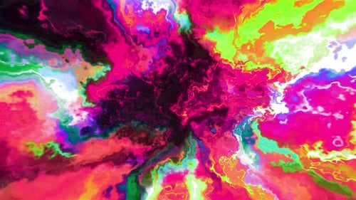 Energetic colorful spots flash with streams of colors