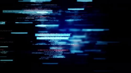 Animación de datos digitales moviéndose sobre un bucle de fondo posterior