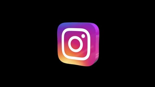 Animated 3D Rotating Instagram Logo for Social Media