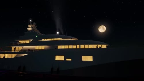 Party on a yacht at sea