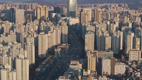 Seoul Basks in Sunlight Lotte World Tower Standing Majestic Lotte World Tower Symbol of Seoul's