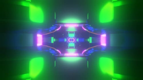 Abstract Neon Light Tunnel Hyperspace Loop