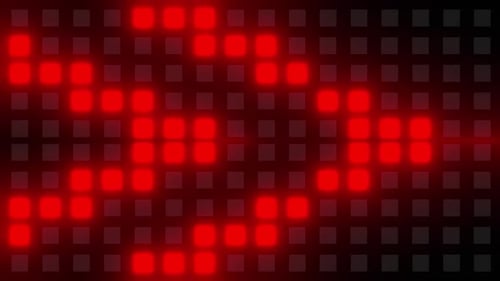 Dynamic red light streak over dark grid pattern, futuristic motion