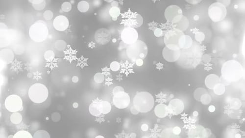 Elegant Falling Snowflakes and Bokeh Holiday Background Loop
