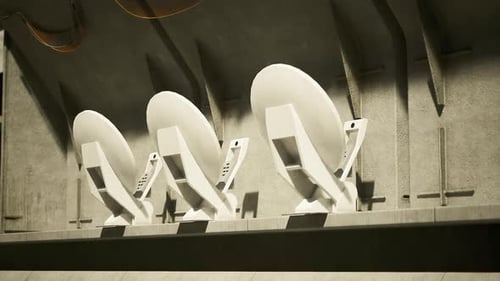 Lighting Emphasizes Surface Shapes and Shadows Within Subdued Industrial Palette