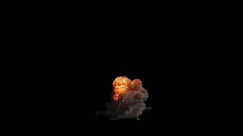 Realistic Fire Explosion and Smoke Cloud