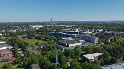 Aerial view of Vonovia Ruhrstadion in Bochum , Germany