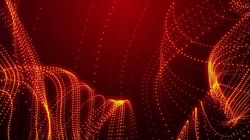 Red Abstract Digital Particles Wave Background V3