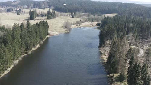 Randonnée le long des magnifiques lacs du parc national du Harz en Allemagne, en Europe.