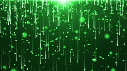 Green Particles Rain Background Loop V3