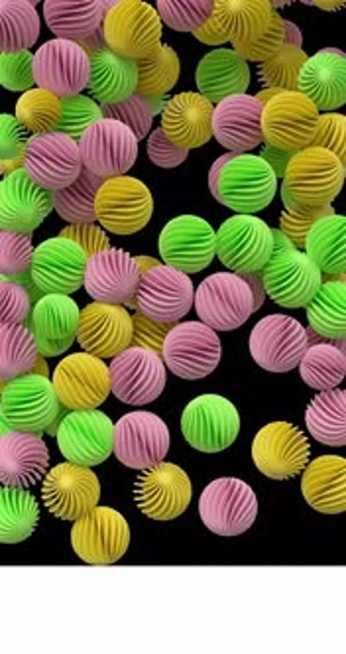 3D Colorful Spiral Balls Screen Transition Alpha Channel 4K