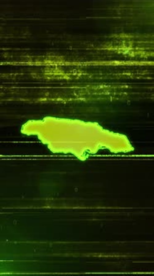 Jamaica Digital Futuristic Glitch Map