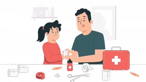 First Aid for Child Flat Design Animation